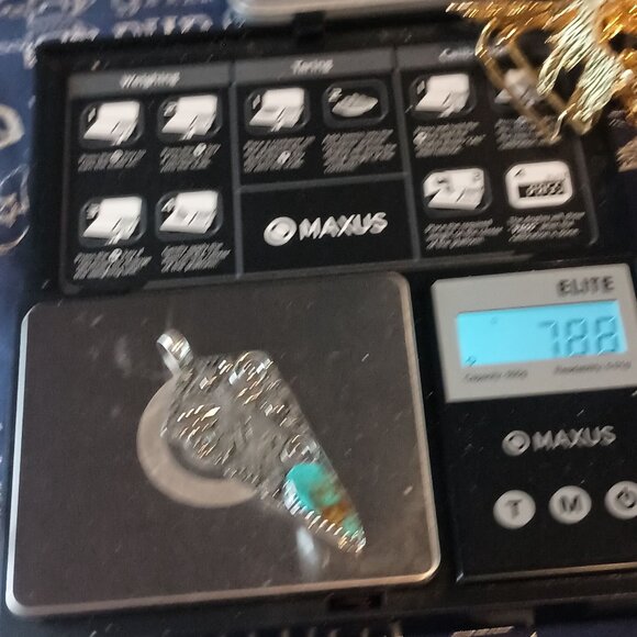 Sterling Silver Fairy Pendant Necklace Turquoise Moon Stars - Picture 7 of 8